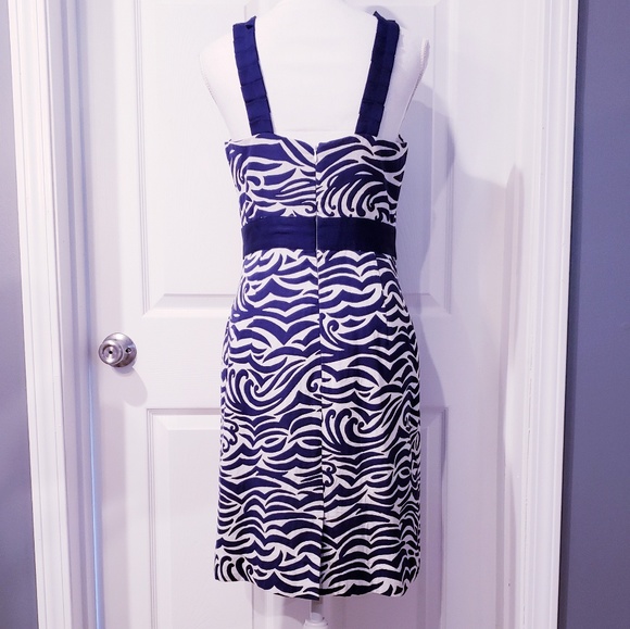 Antonio Melani Blue and White Sleeveless Dress - Picture 5 of 7